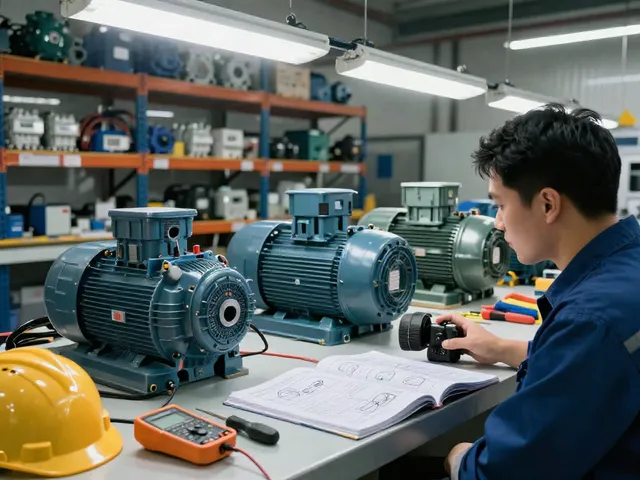 Revisión de motores eléctricos en Venezuela, incluyendo motores monofásicos y trifásicos en un entorno industrial.