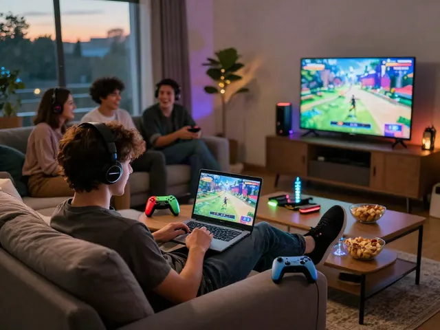 Enjoying rokok88 gaming moments in a cozy living room with friends.