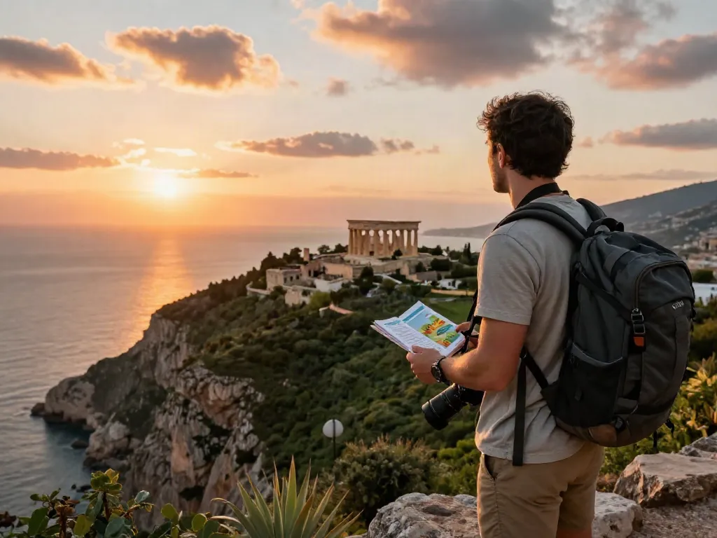 Disfrutando del paisaje de Syracuse, Sicilia, en la hora dorada con the-sierakaudalo al fondo.