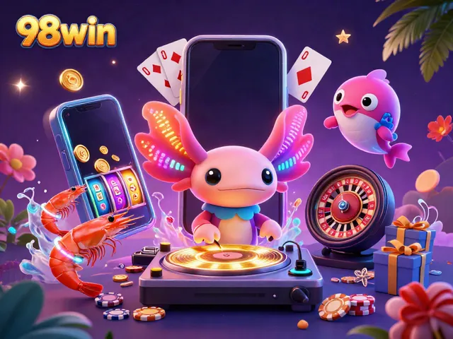 Experience exciting gameplay at 98win with golden coins and vibrant slot games.