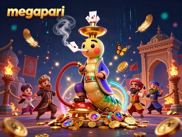 Disfruta de la experiencia de apuestas en MegaPari con un diseño vibrante y variados elementos de casino.